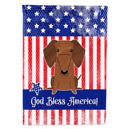 Carolines Treasures Patriotic USA Dachshund Red Brown Flag Canvas House Size BB3125CHF